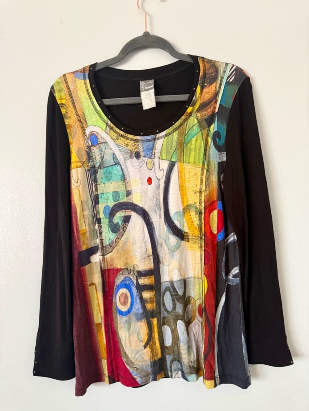 Simply Art by Dolcezza Abstract Mixed Media Top - Long Sleeve